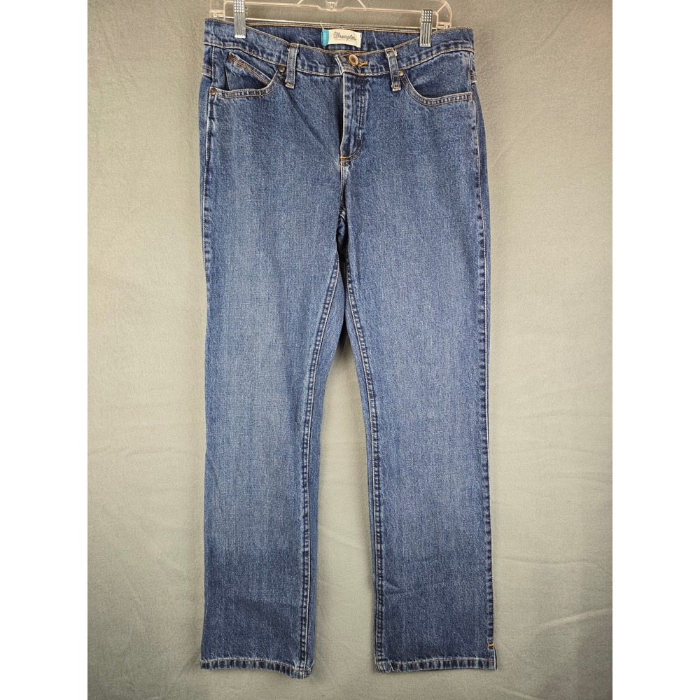 Wrangler Jeans Women 10 Blue Cowgirl Cut Cash Straight Leg Western Rodeo